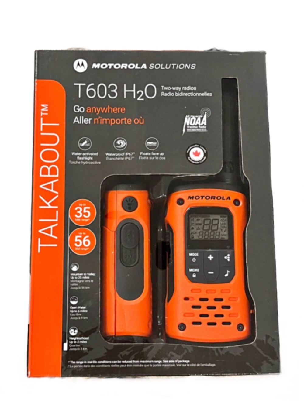 Motorola T603 H2O Orange & Black Two-Way Radio Set